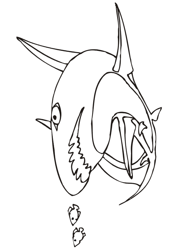 Shark coloring page shark turning around
