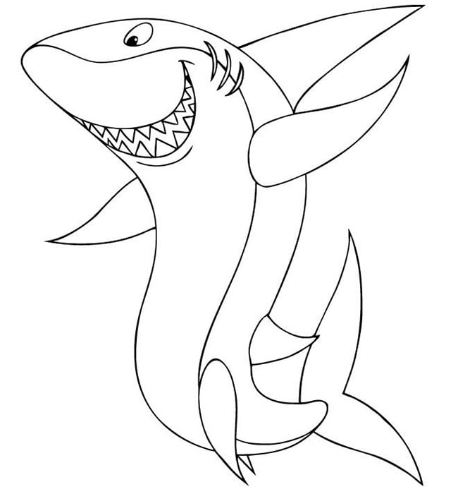 Shark shape s crafts colouring pages