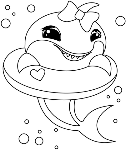 Baby shark coloring page free printable coloring pages