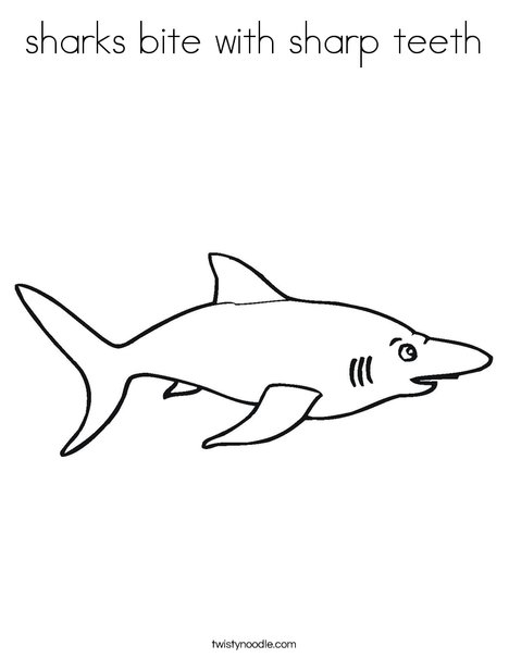 Sharks bite with sharp teeth coloring page