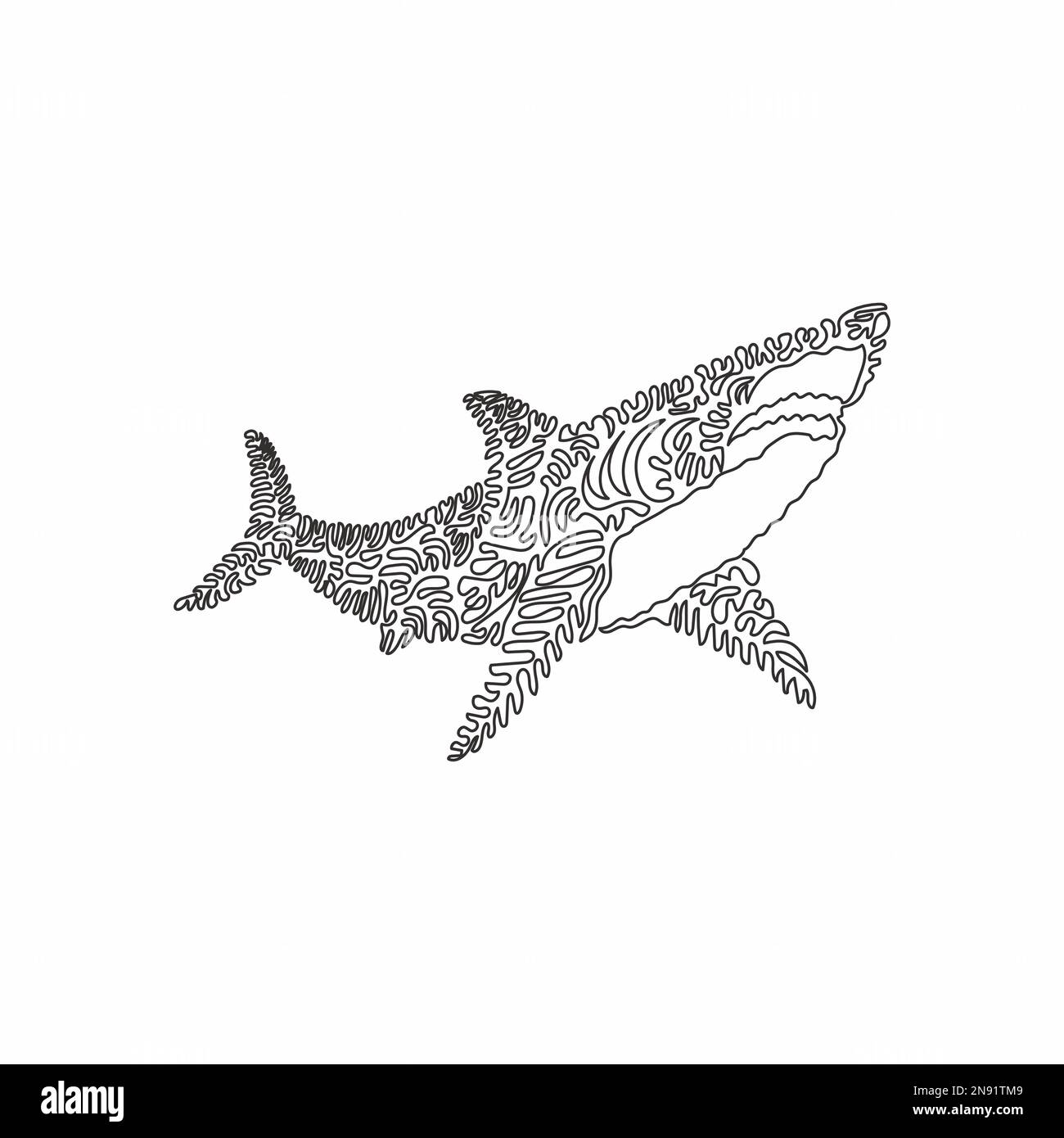 Shark teeth drawing black and white stock photos images