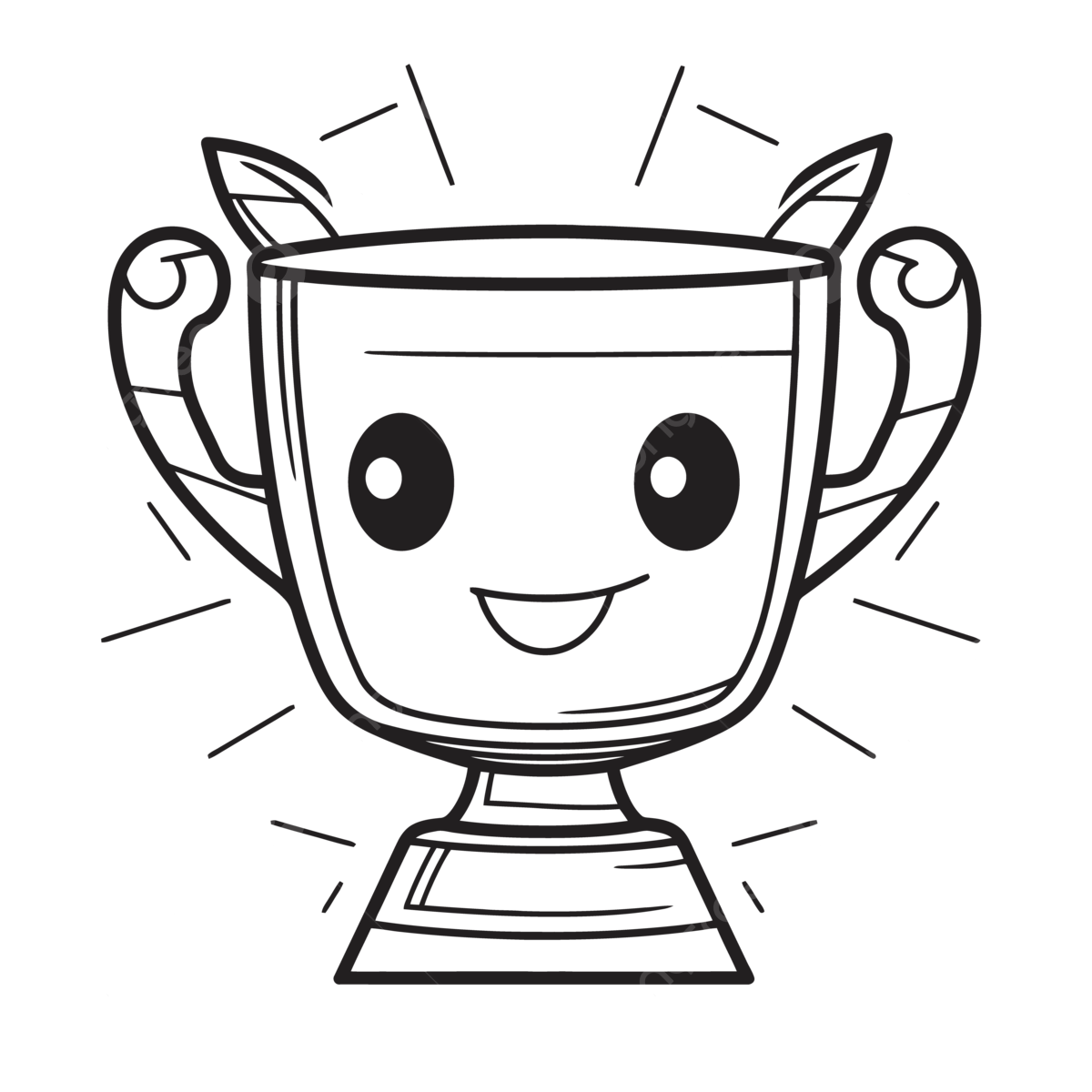 Coloring page that has a trophy on top of it outline sketch drawing vector trophy drawing trophy outline trophy sketch png and vector with transparent background for free download