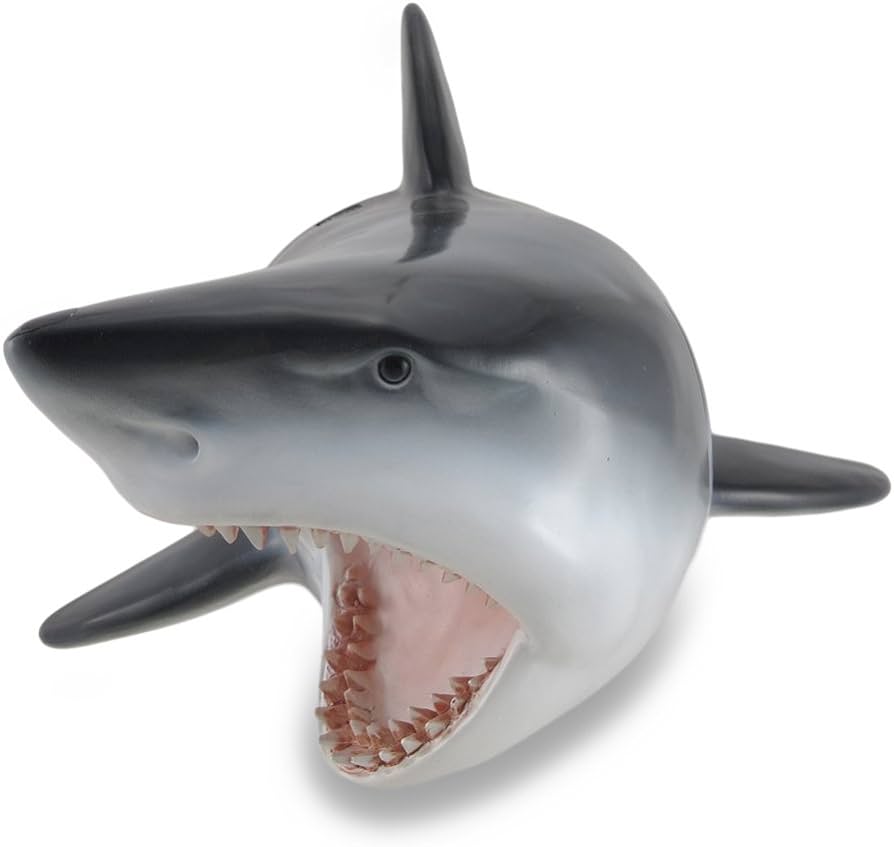 Great white shark head wall mount trophy sculpture home