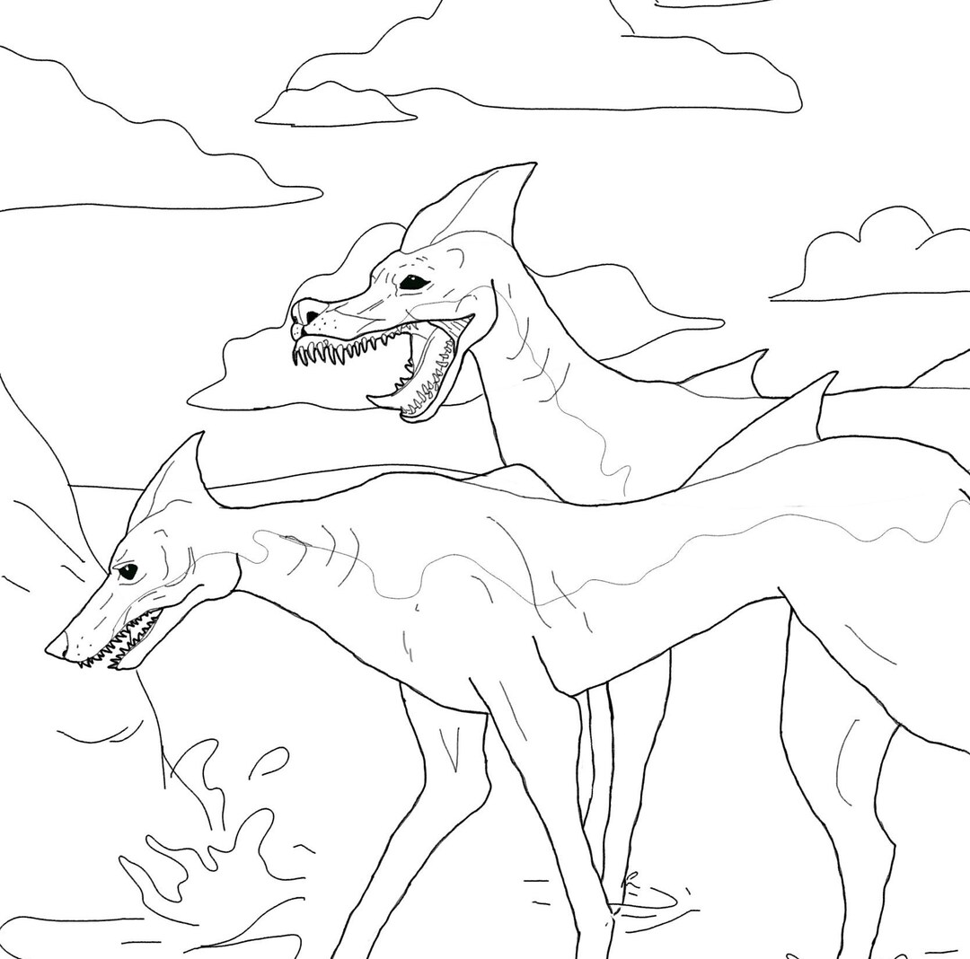 Shark dog downloadable coloring page
