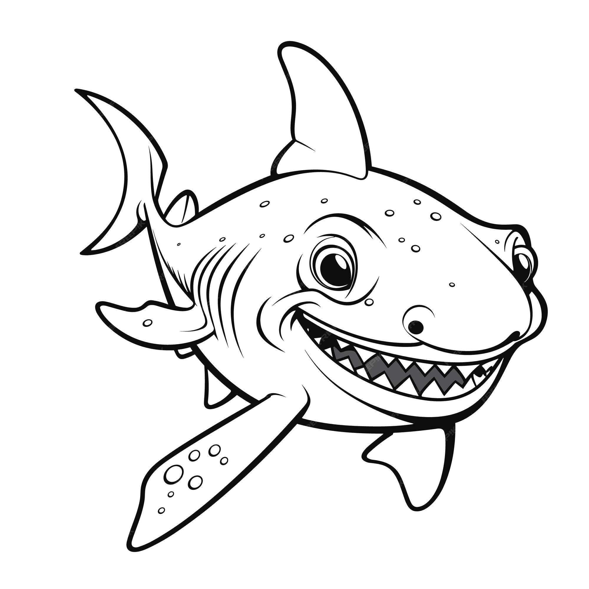 Premium vector shark coloring pages vector animals