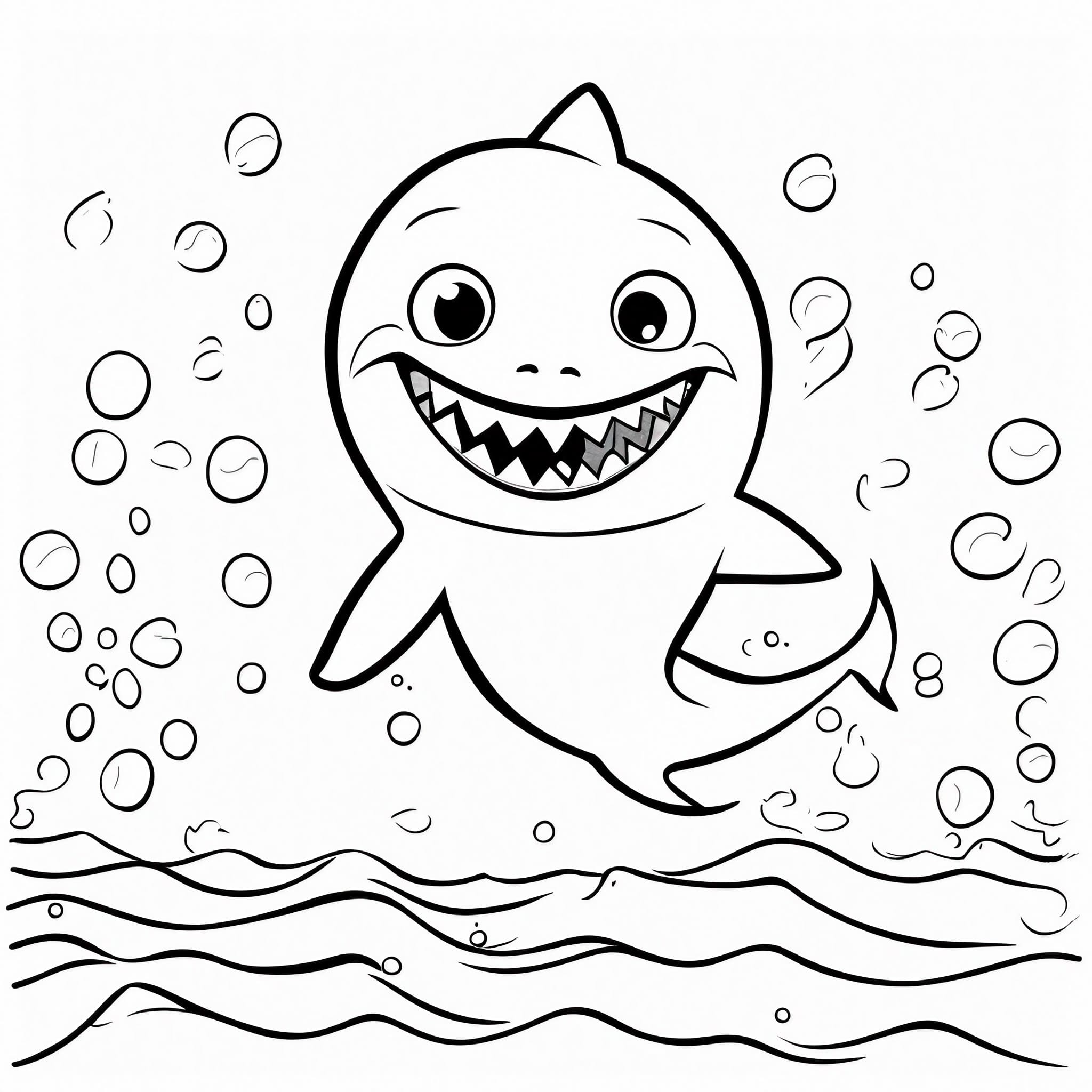 Baby shark coloring pages for free