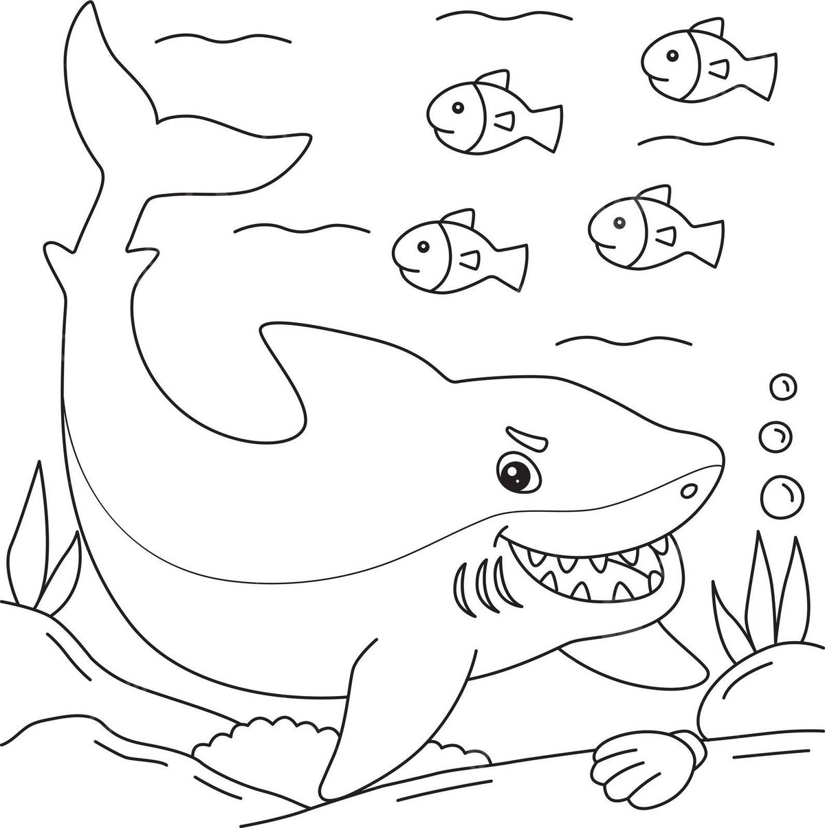 Great white shark coloring page for kids sea preschool marin vector sea preschool marin png and vector with transparent background for free download