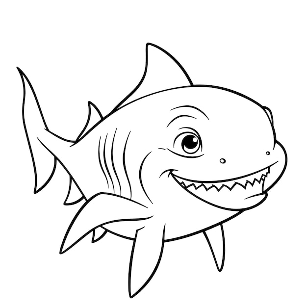 Premium vector shark coloring pages for kid