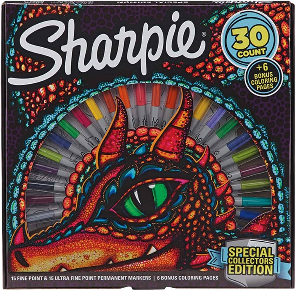 Sharpie special collectors edition permanent markers and dragon coloring pages fine and ultra fine point count buy online at best price in k