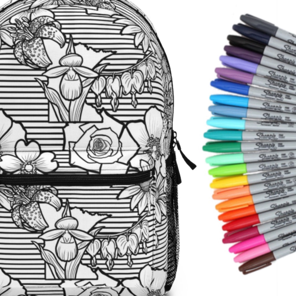 Online exclusive minnesota love color your own backpack â coloring your own