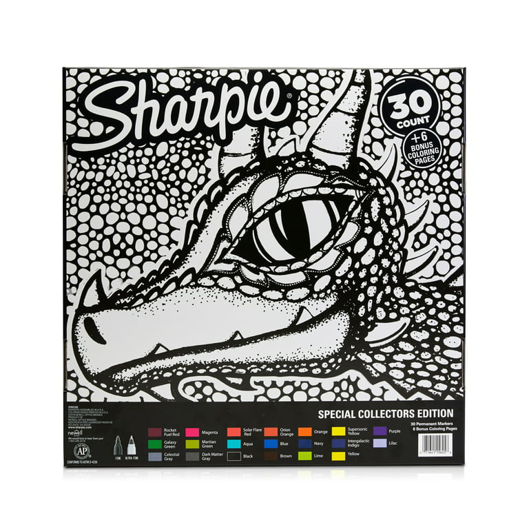 Sharpie special collectors edition permanent markers and dragon coloring pages fine and ultra fine point count