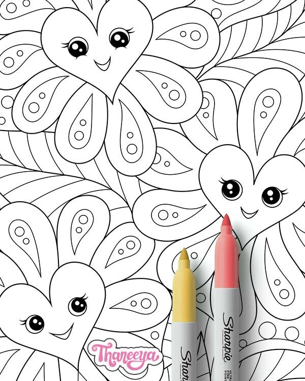 Heart coloring pages