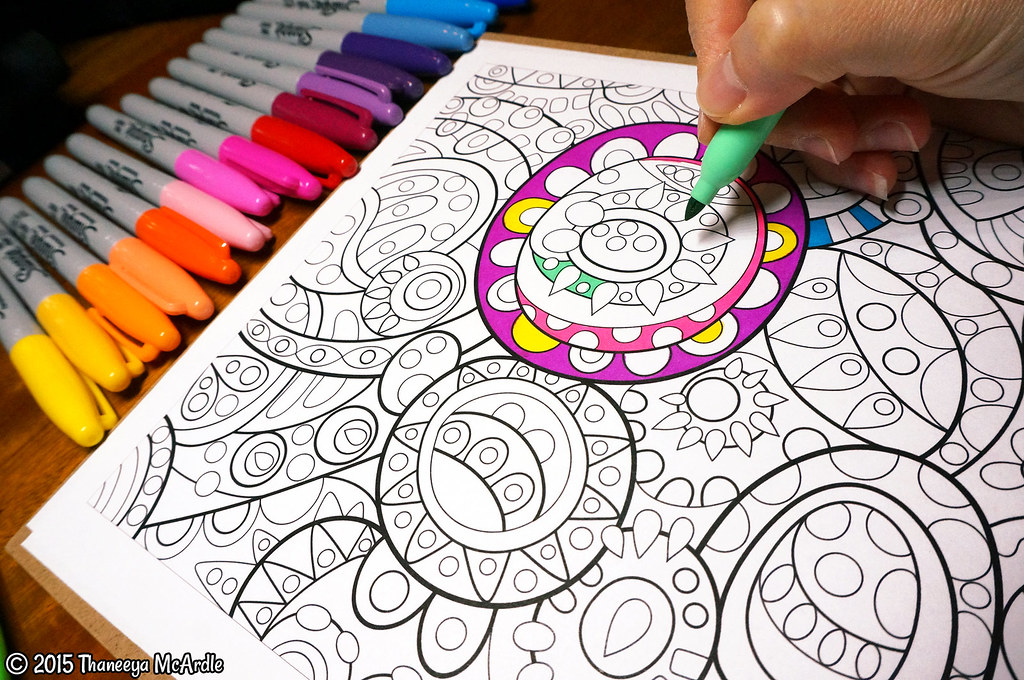 Groovy abstract coloring book art by thaneeya mcardle