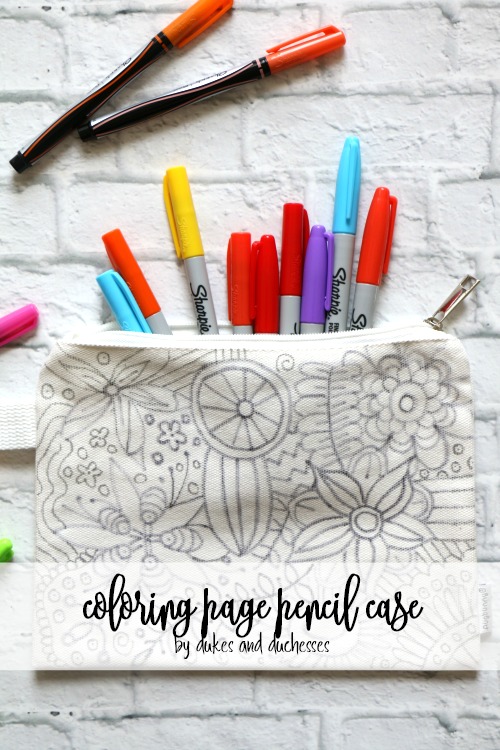 Coloring page pencil case