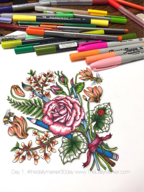 Tips coloring with sharpie markers â