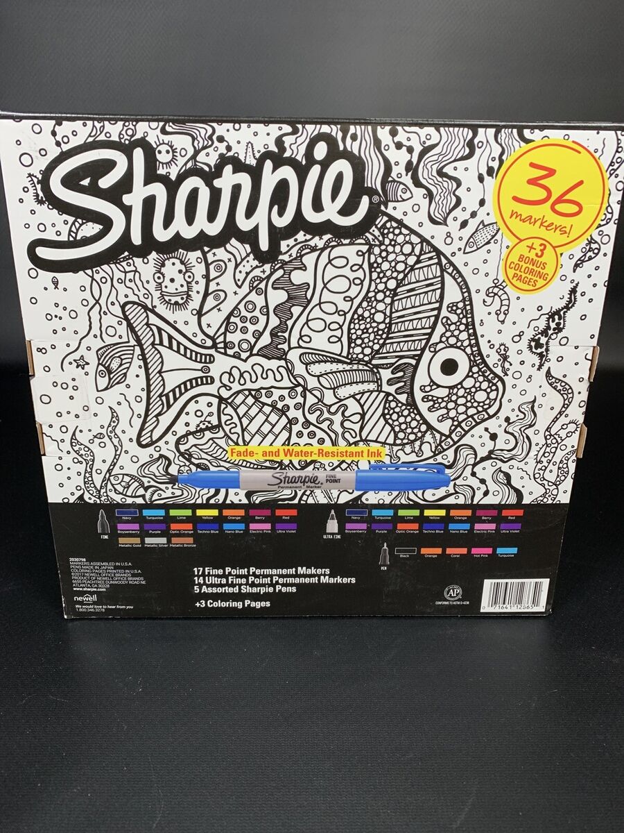 Sharpie limited edition coloring pages fine ultra pens metallic new