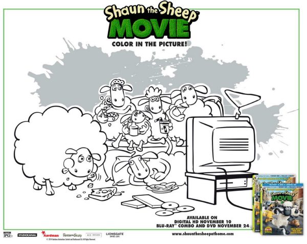 Shaun the sheep free printable coloring sheet