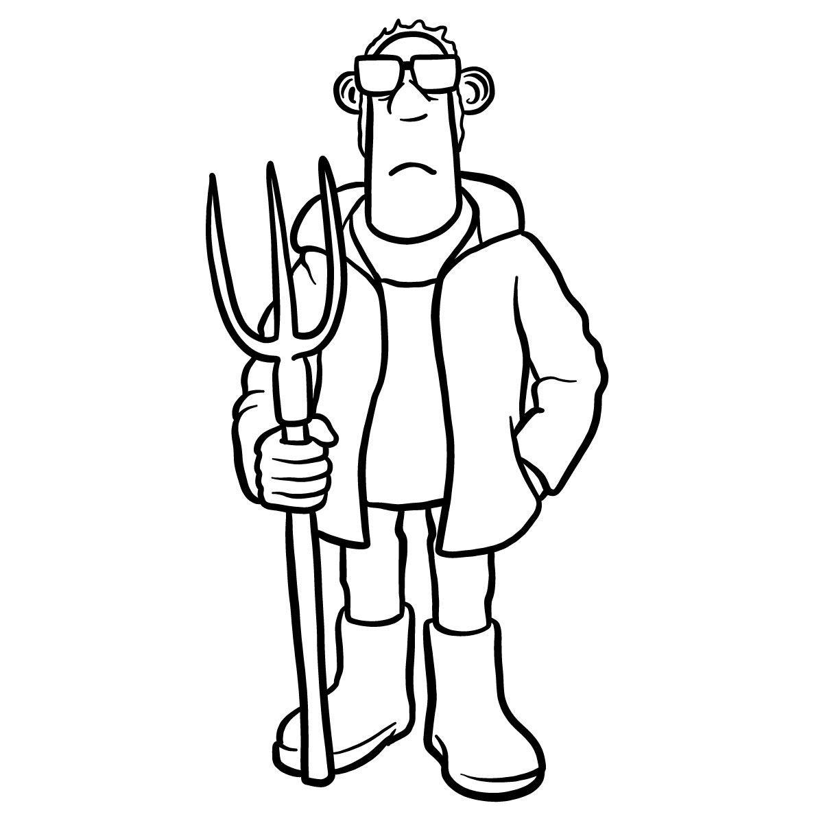 The farmer shaun the sheep coloring page