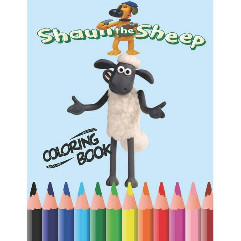 Shaun the sheep coloring book giant pages with premium outline images with easy