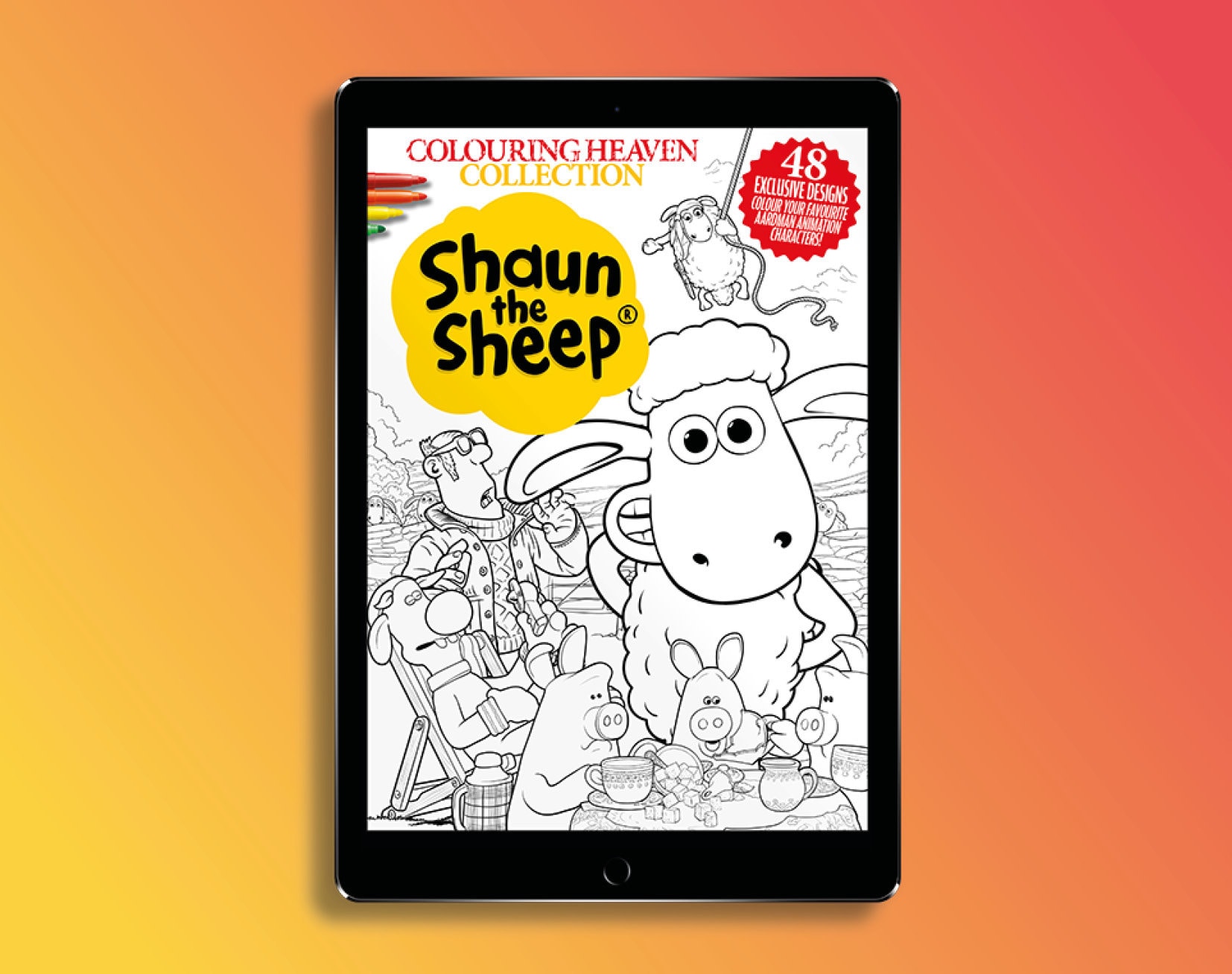 Colouring heaven collection shaun the sheep digital download pdf designs from aardman animation