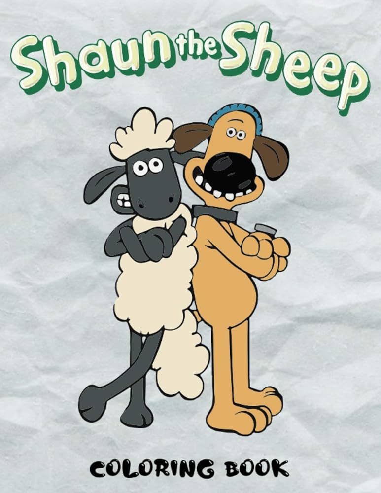 Shaun the sheep coloring book giant fun pages with premium outline images with easy