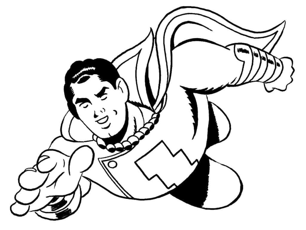 Shazam free coloring page