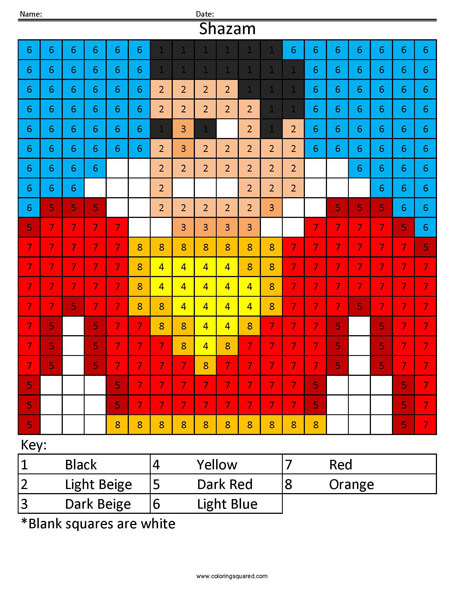 Shazam coloring page