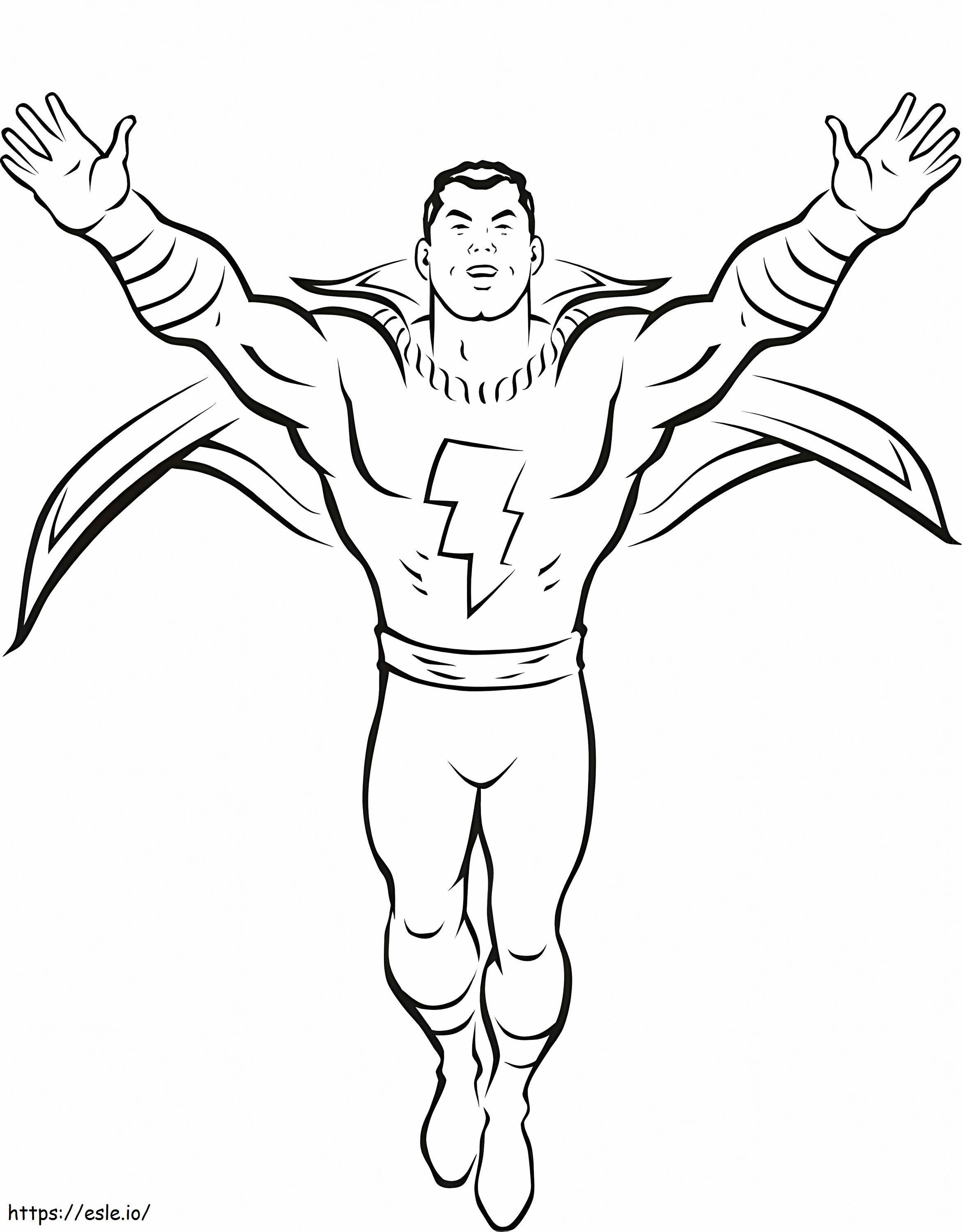 Shazam from dc coloring page