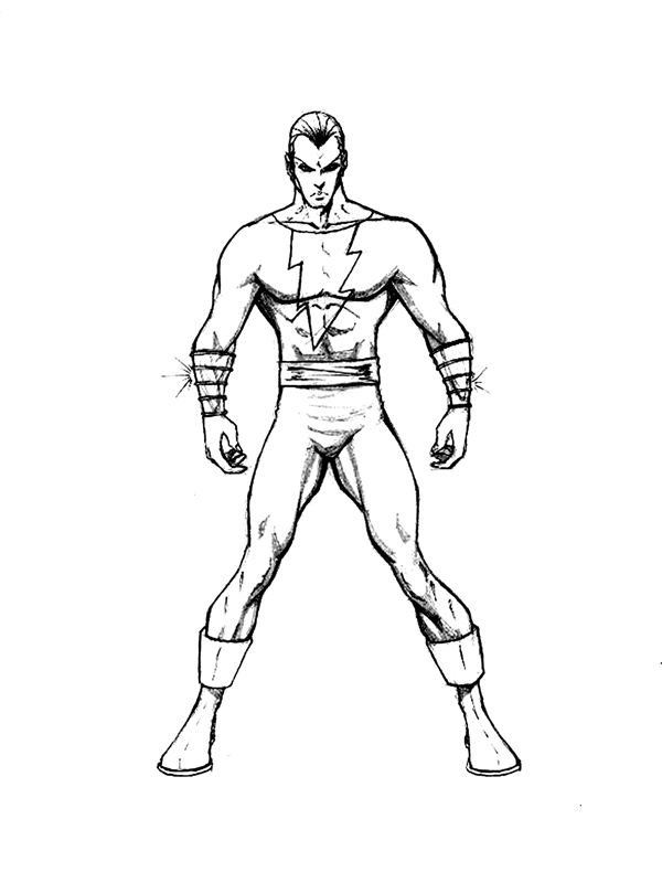 Black adam shazam coloring page