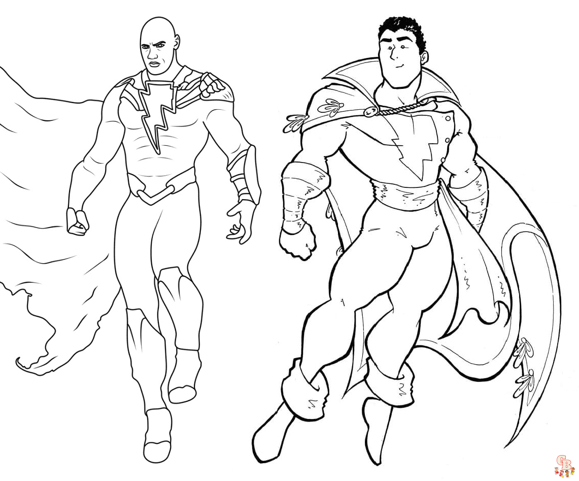 Find free shazam coloring pages on website