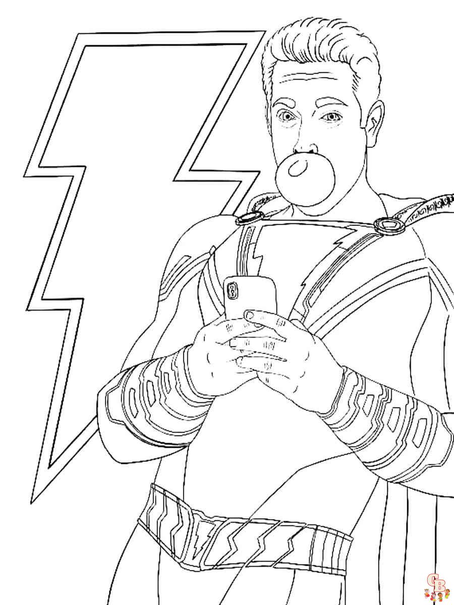 Find free shazam coloring pages on website