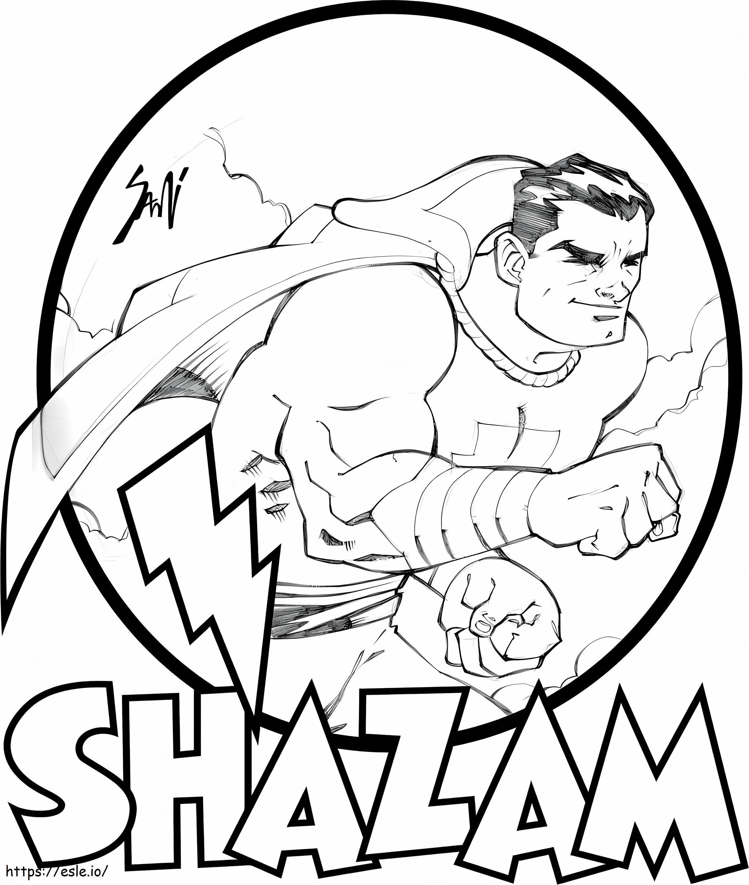 Shazam printable coloring page