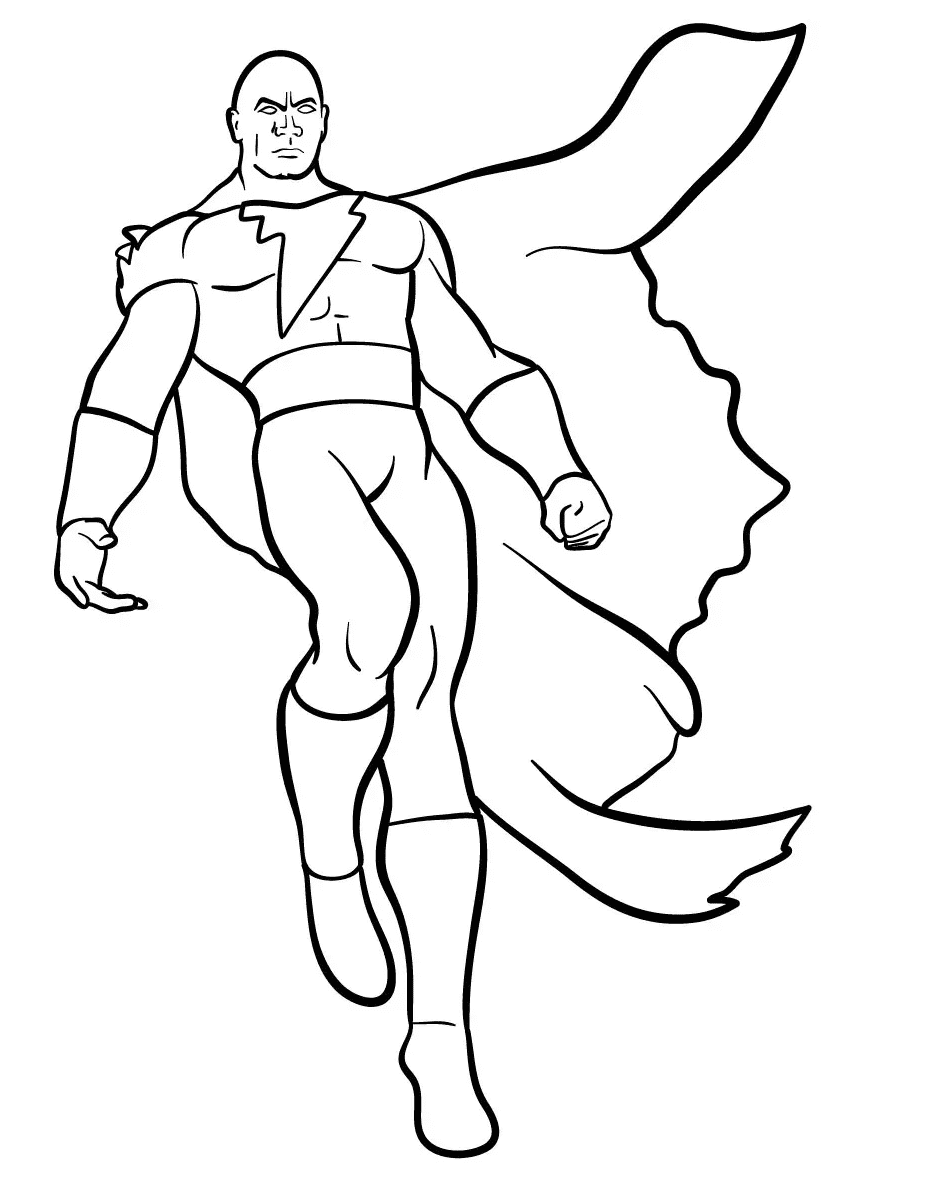 Black adam shazam coloring pages
