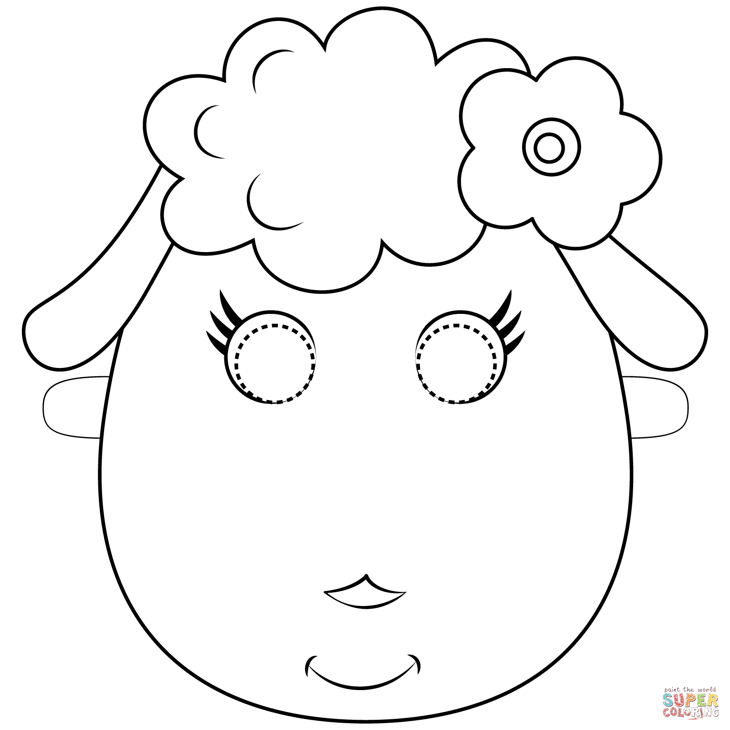 Sheep mask coloring page free printable coloring pages