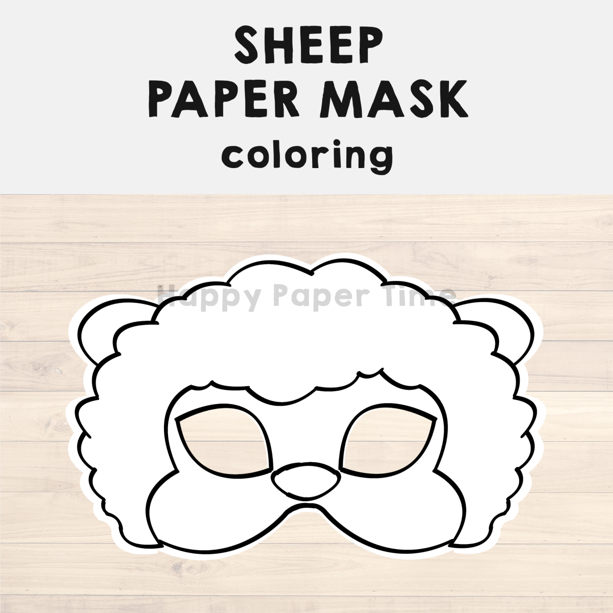Sheep paper mask printable farm animal coloring craft activity costume made by teachers