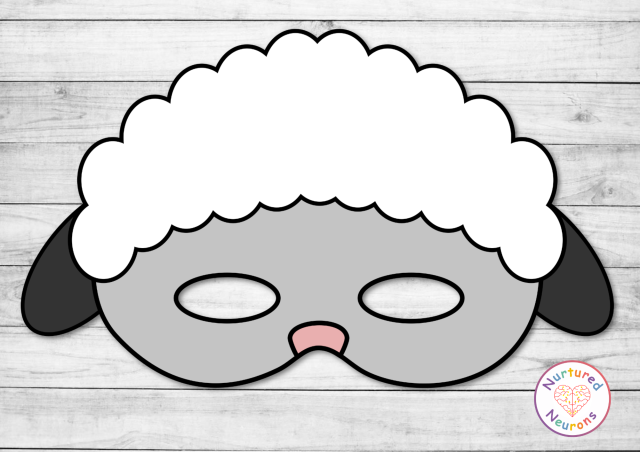 Diy printable sheep masks lamb coloring masks