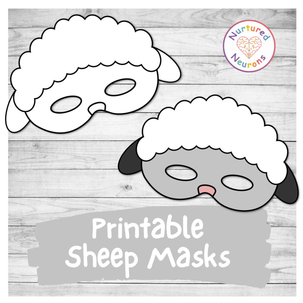 Diy printable sheep masks lamb coloring masks