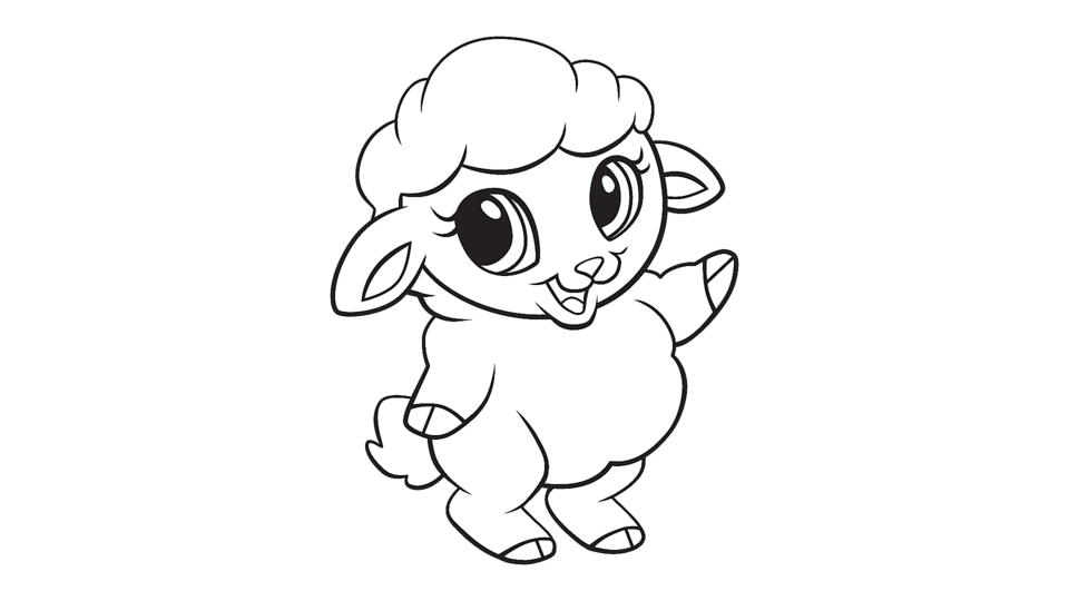 Baby sheep coloring printable
