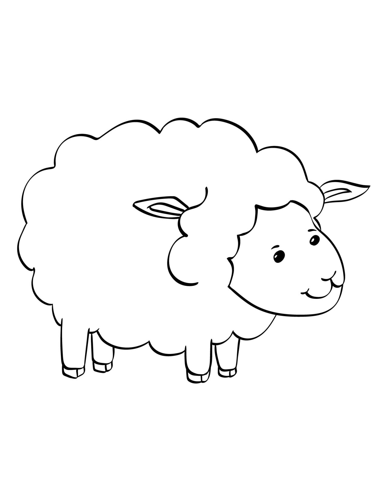 Colorful sheep coloring pages for kids
