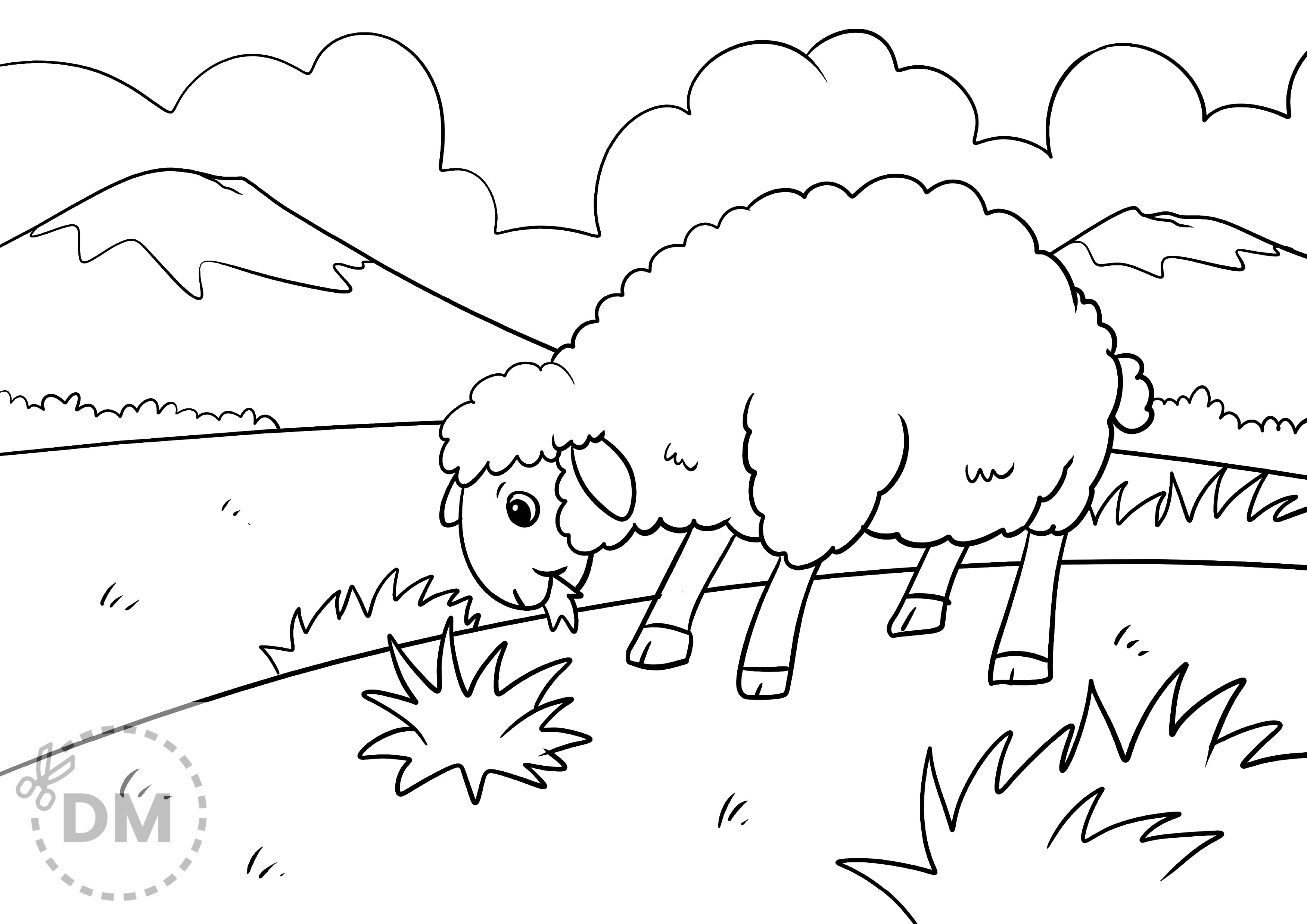 Cute sheep coloring page free printables for kids