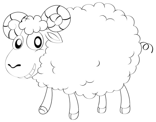 Sheep coloring page vectors illustrations for free download