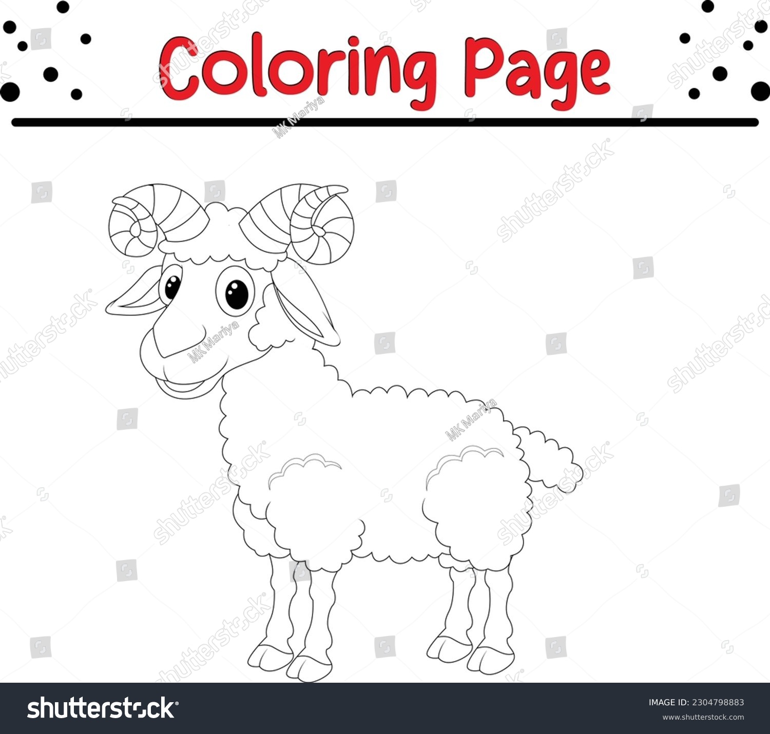 Lamb coloring page book sheep coloring stock vector royalty free