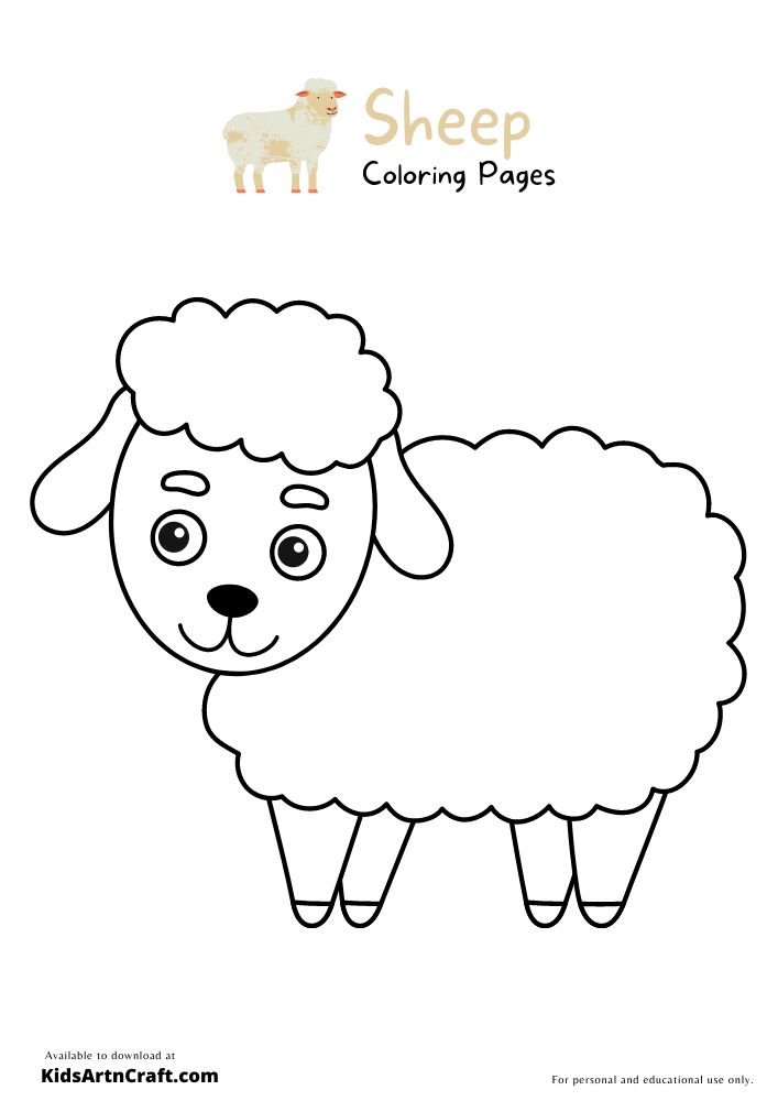 Fun and free sheep colorg pages for kids
