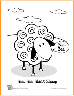 Baa baa black sheep free printable coloring page