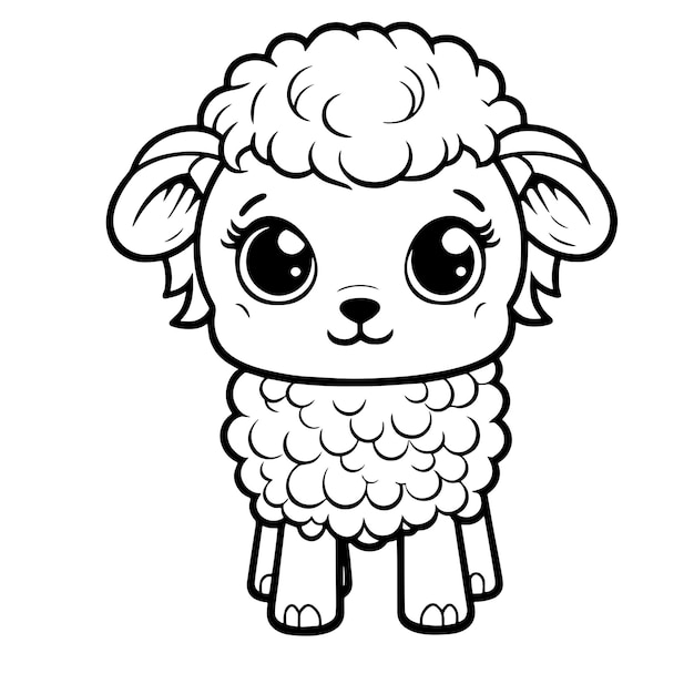 Premium vector sheep coloring page for kids