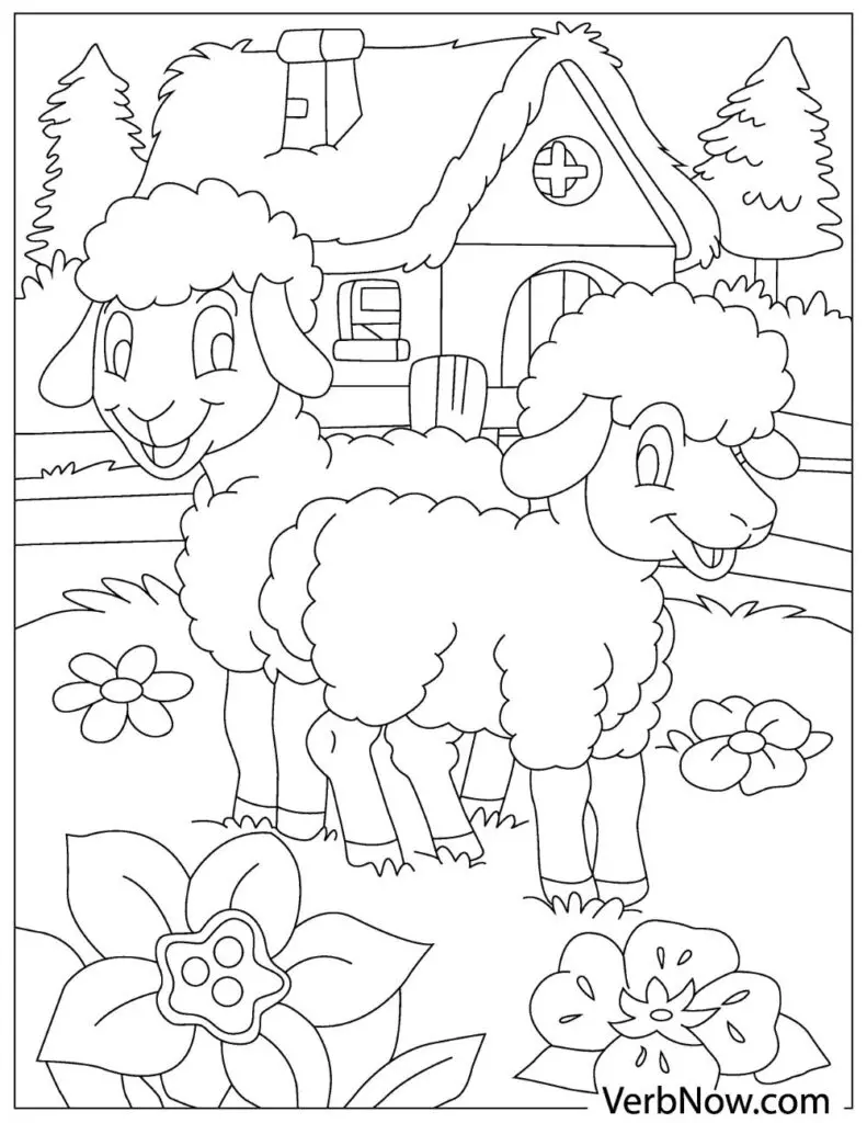 Free sheep coloring pages for download printable pdf