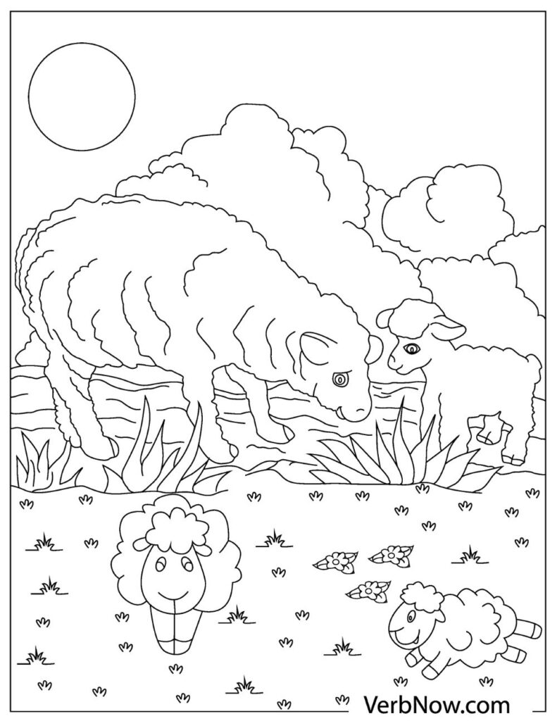 Free sheep coloring pages for download printable pdf