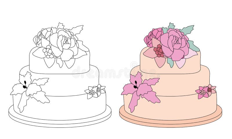Birthday cake colouring stock illustrations â birthday cake colouring stock illustrations vectors clipart