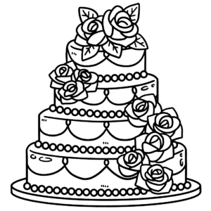 Wedding cake coloring pages printable for free download