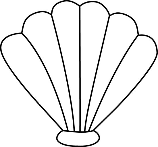 Black and white sea shell clip art